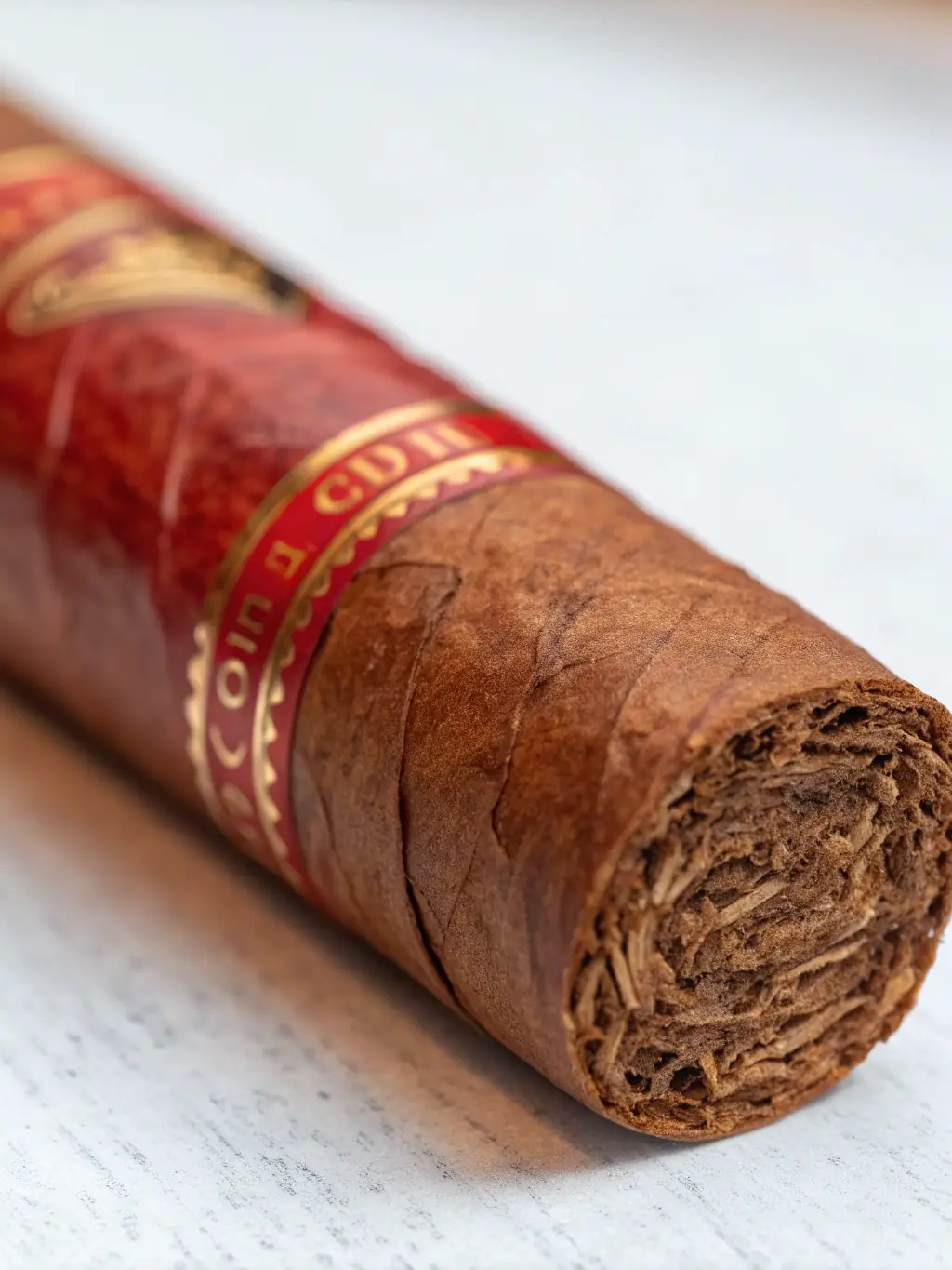 Image of a Maduro cigar with a dark, oily wrapper, highlighting its rich color and texture.